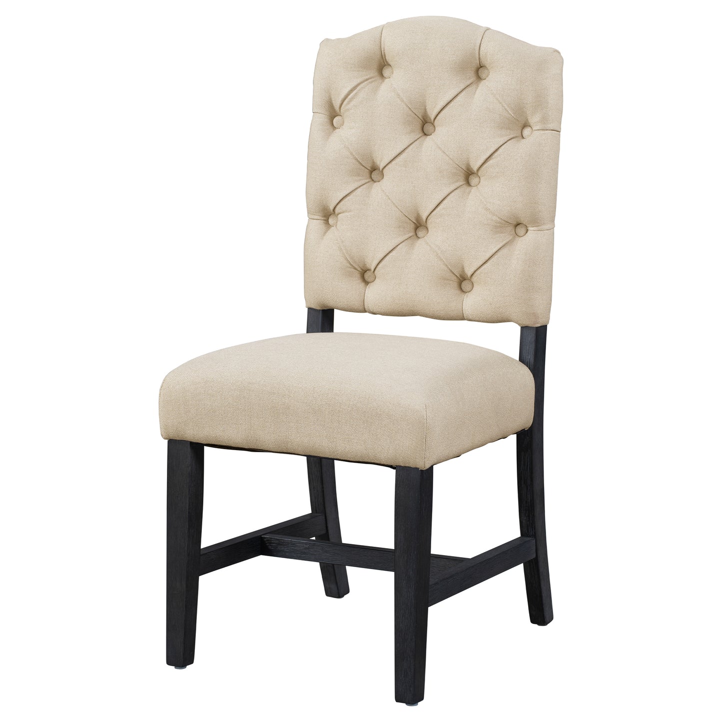 Retro Style Dining Chair Set - 2 Upholstered Chairs in Espresso