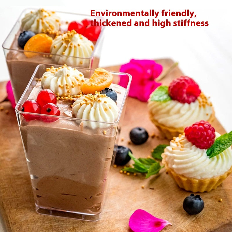 Transparent 120ml Trapezoid Mousse Cups Set - Food Storage Jars