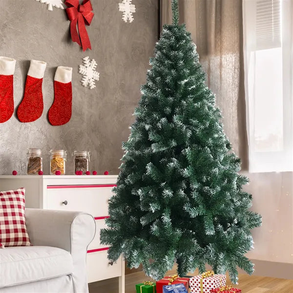 6FT White PVC Christmas Tree with 650 Branches and Iron Base