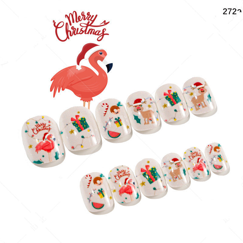 Christmas Kids Nail Stickers 24 Pieces Wearable Nail Art for Children