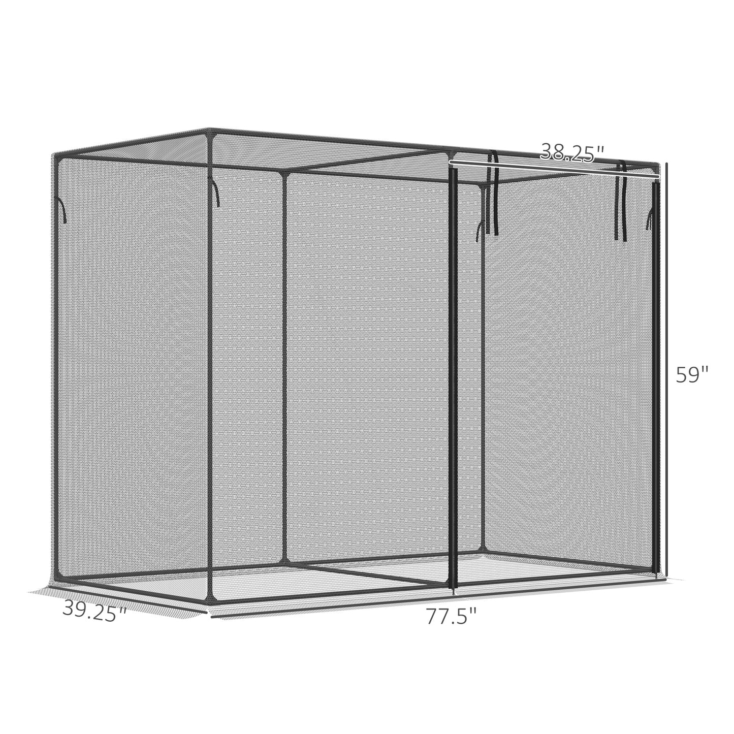 Garden Plant Cage Set - 6 Black 3ft Supports with Stakes & Storage Bag
