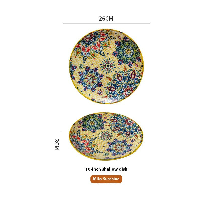 Bohemian Ceramic Platter - Creative Tableware for Kitchen & Dining
