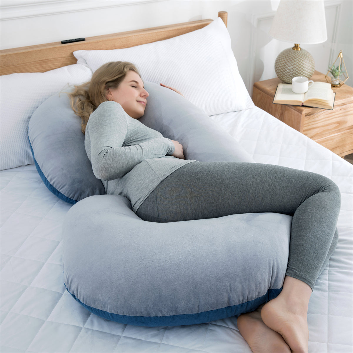 Multi-Functional C-Shaped Pregnancy Body Pillow for Maternity & Sleep Comfort
