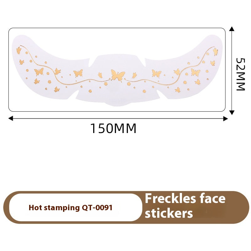 Freckle Tattoo Stickers Gold and Silver - Facial Skin Decor, 150x52mm, 1 or 6 Pcs