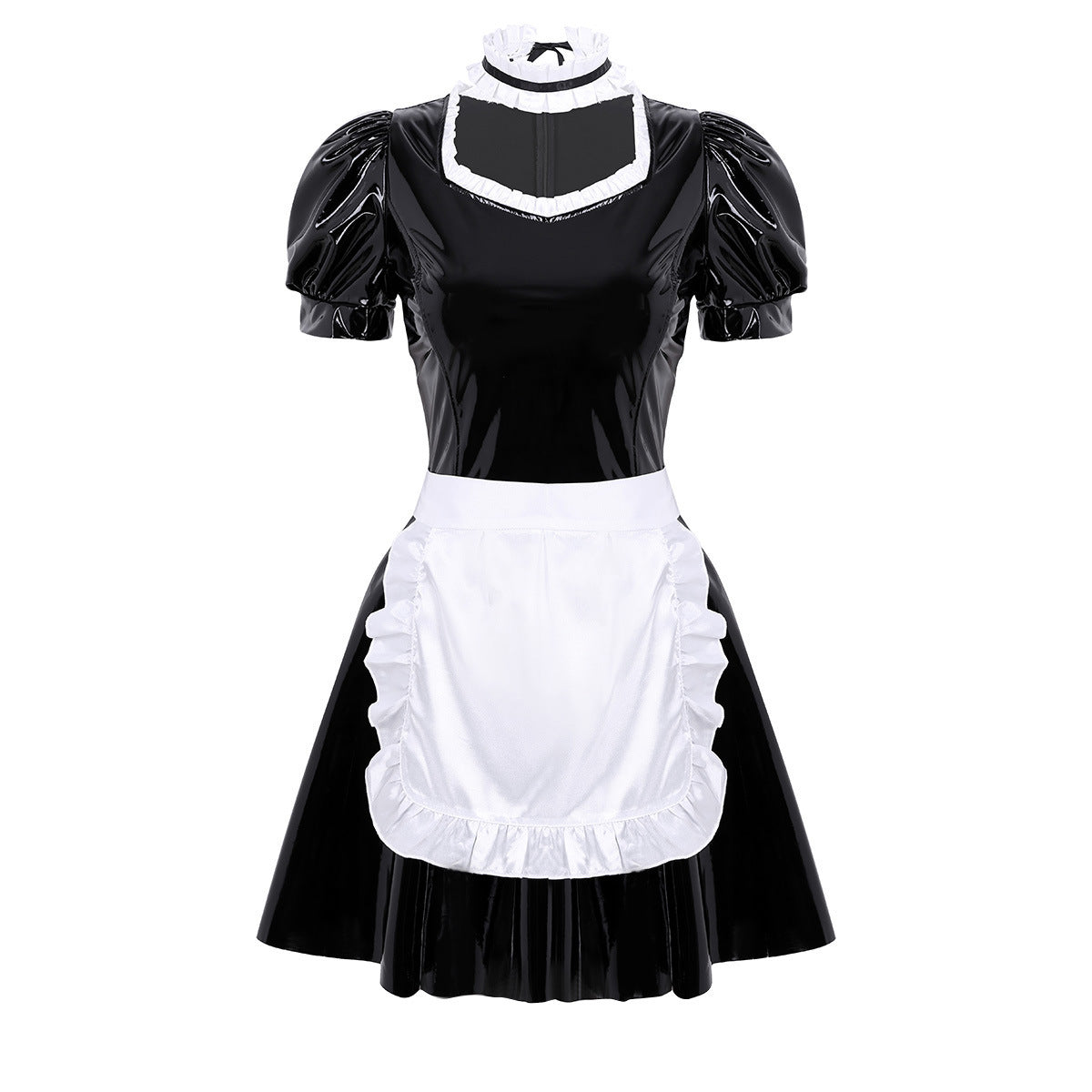 Unisex Halloween Costume Maid Outfit Black Size S-XL Cosplay Dress