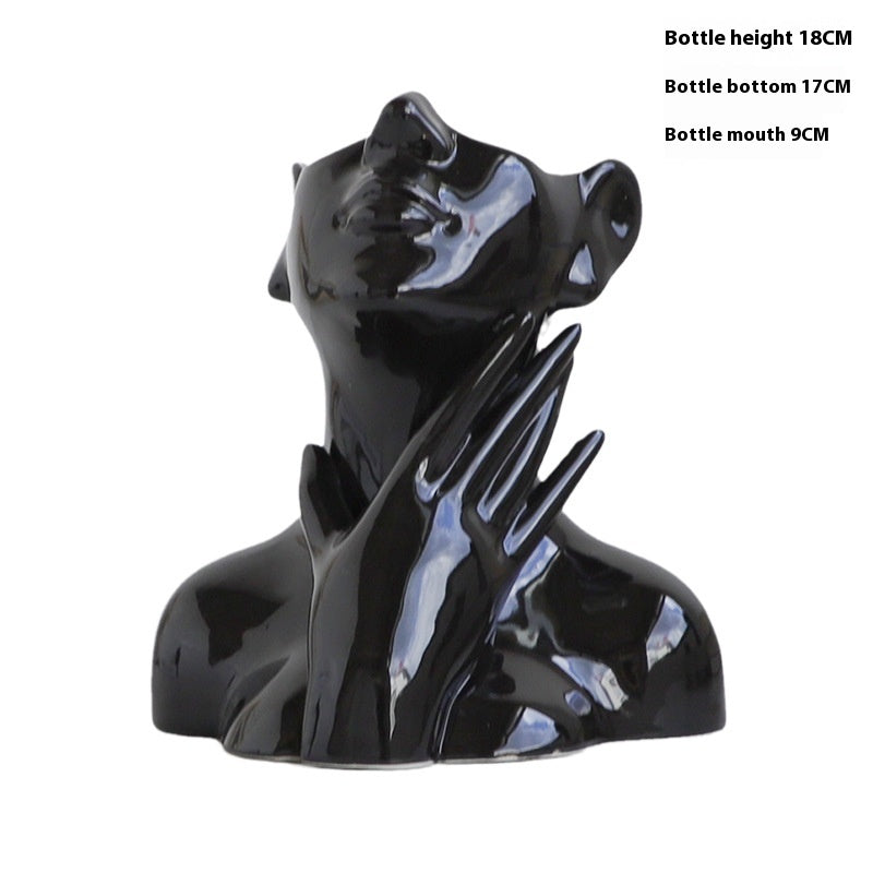 Black Ceramic Vase - European Style Home Decor Ornament