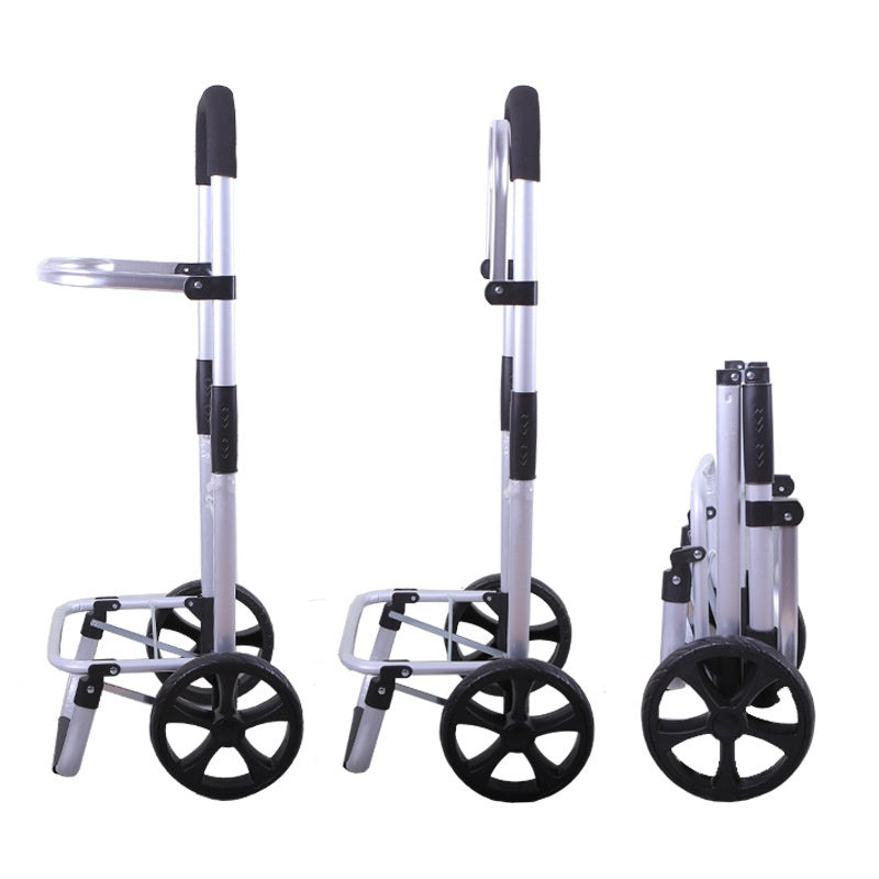 Portable Aluminum Alloy Folding Shopping Cart with Max 35kg Load
