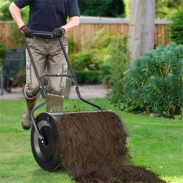 24-Inch Heavy-Duty Metal Mesh Compost Spreader - 2.7 Cu.ft Capacity