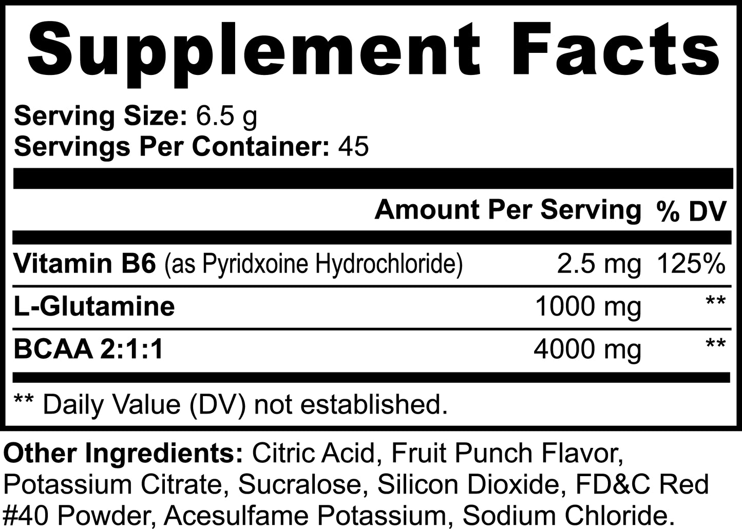 BCAA Powder Supplement - 5000mg Amino Acids for Muscle Recovery - Fruit Punch