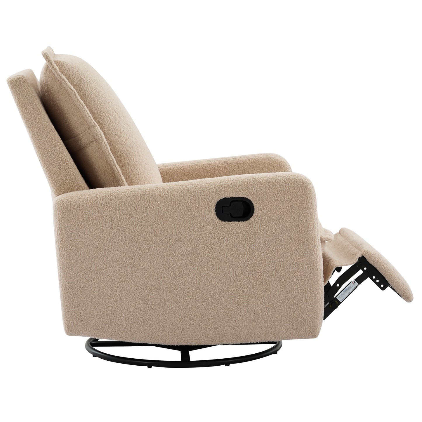 Swivel Rocker Recliner Chair - Teddy Fleece Oatmeal