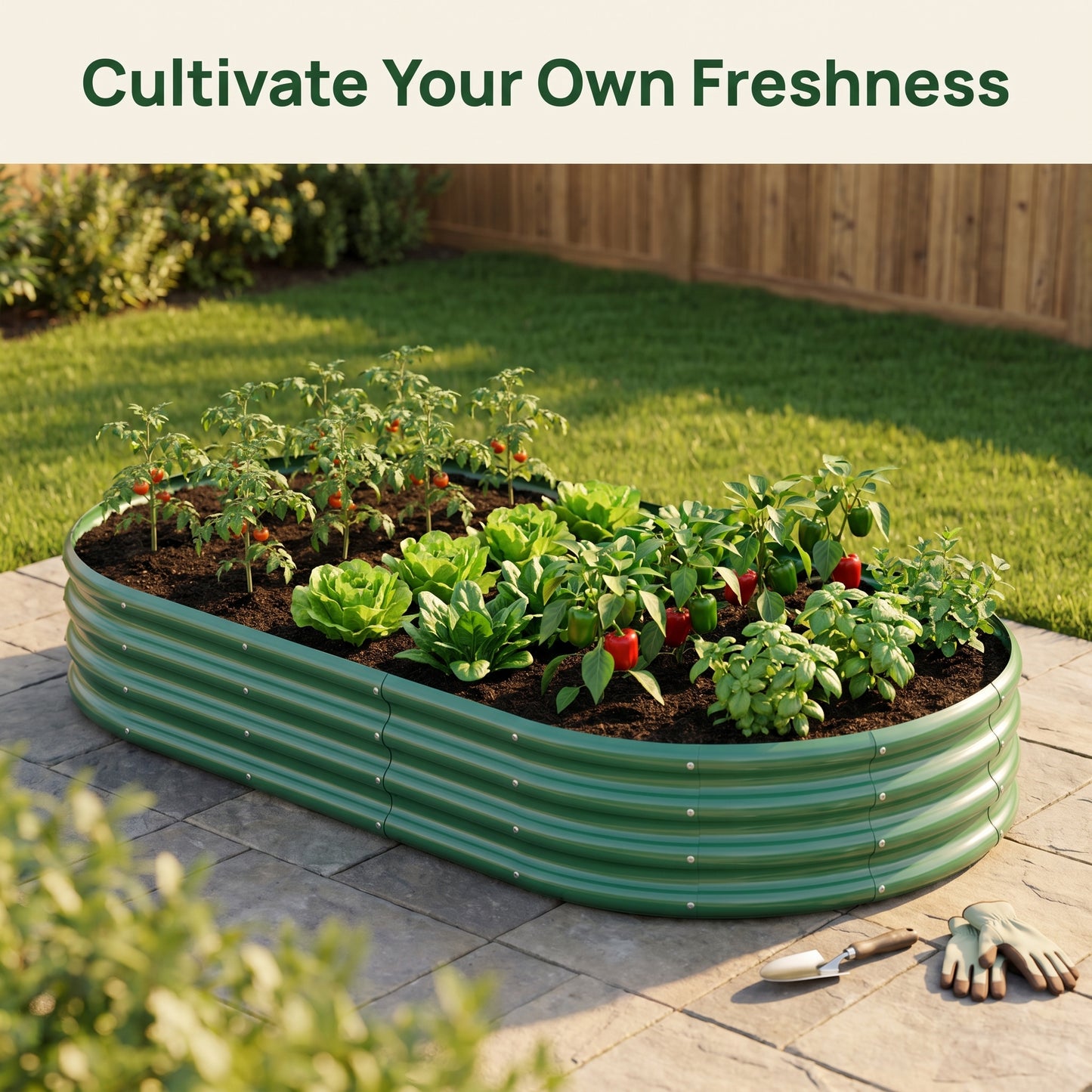 Galvanized Raised Garden Bed 8x4x1ft - Heavy Duty Metal Planter Box