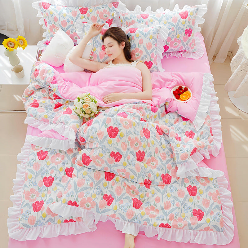 Korean Style Cotton Summer Blanket - Washed Cotton Bedding 200x230cm