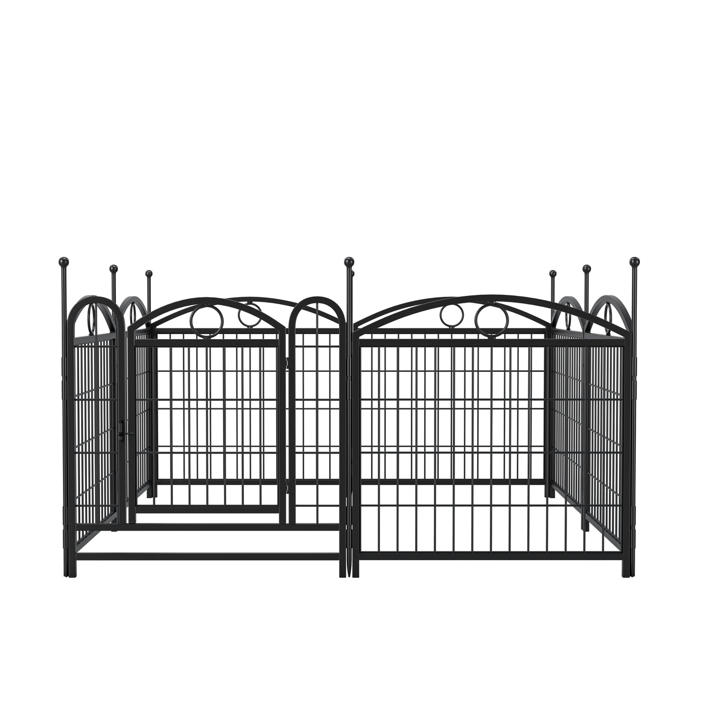 Indoor/Outdoor 24 Inch Dog Playpen - Heavy Duty Metal Pet Fence with Doors