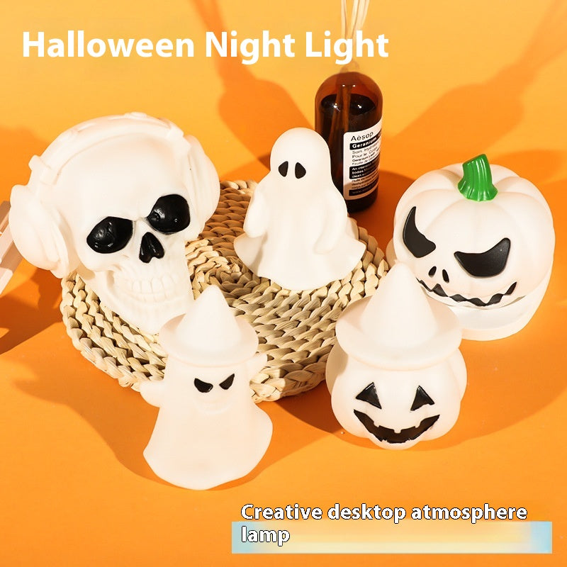 Halloween LED Night Light Pumpkin Ghost Lamp Decor - Battery-Powered