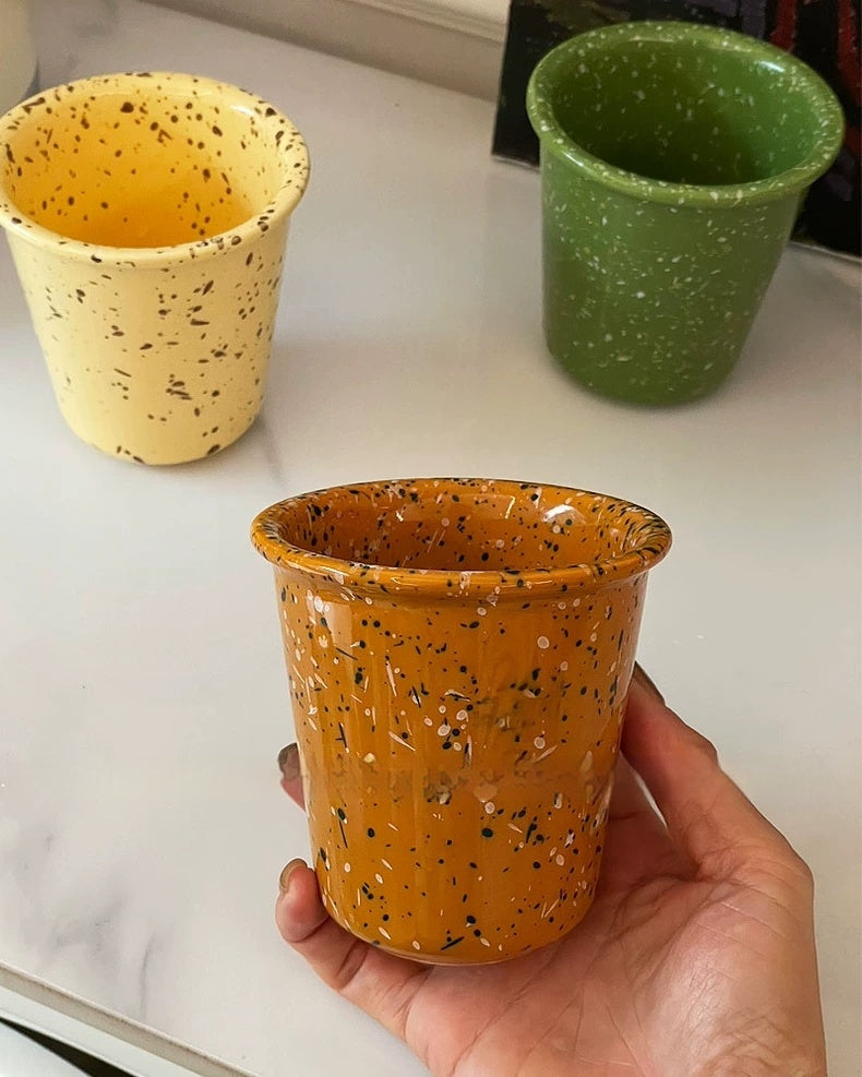 Ceramic Splash Ink Coffee Mug Set - Multiple Colors, 250ml Drinkware