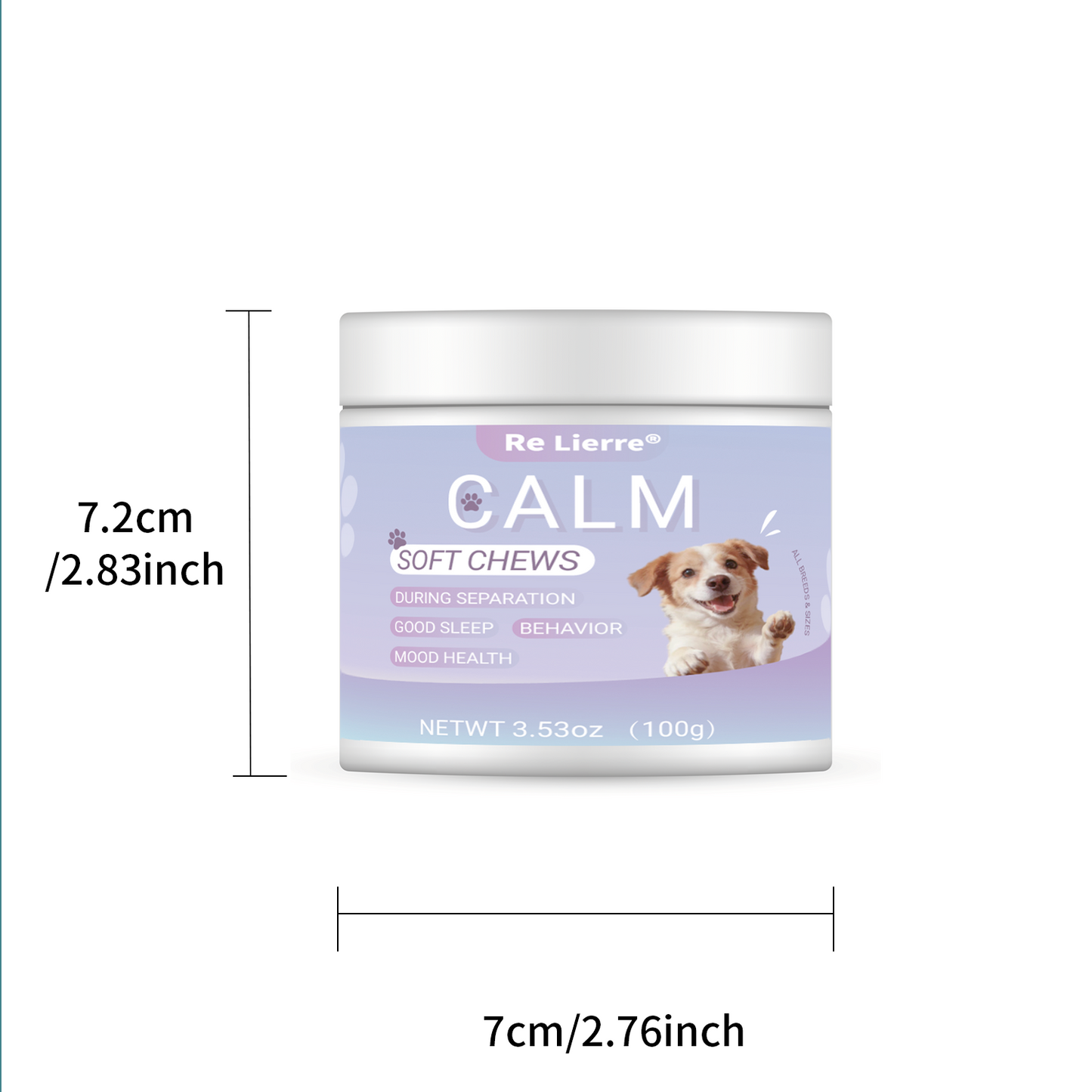 Dog Calming Soft Chews - Relaxing Supplement for All Breeds, 40 Servings