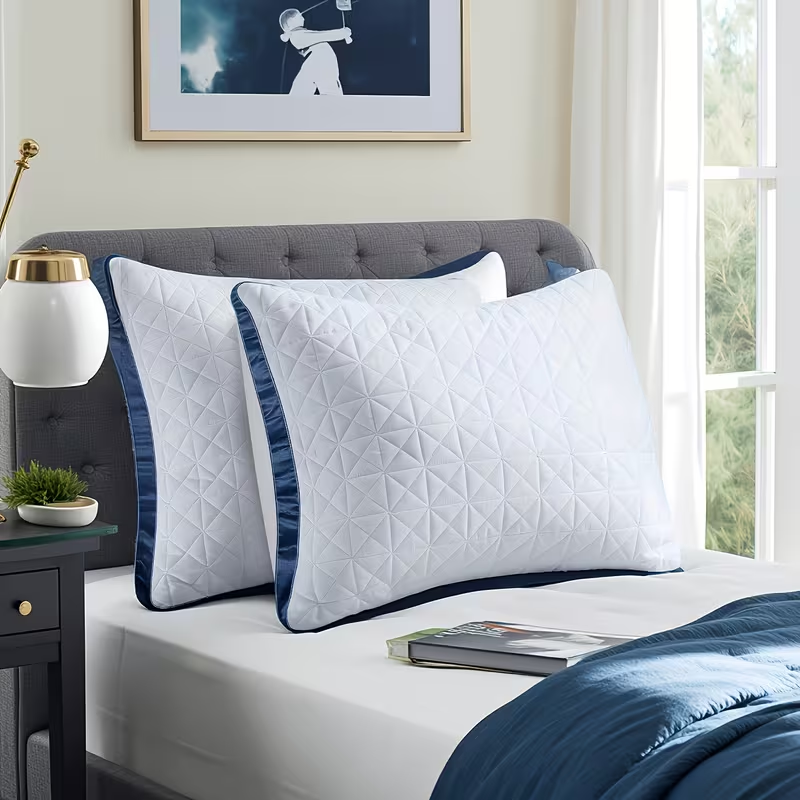 Luxury Bed Pillows - 2-Pack Breathable Down Alternative Gusseted Design, Soft Fiber Fill for Enhanced Sleep Quality