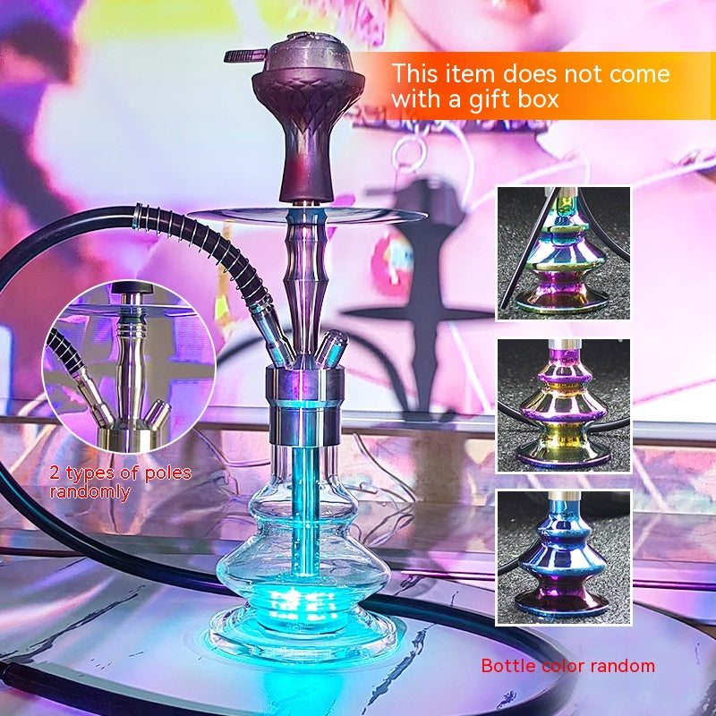 Stainless Steel Hookah Full Set with Multiple Tubes - Large Home Bar