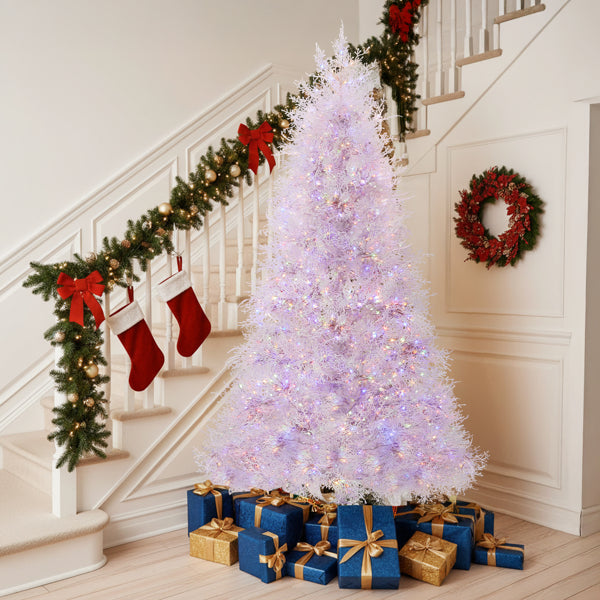 7 FT White Artificial Christmas Tree with 400 Lights & 3 Modes
