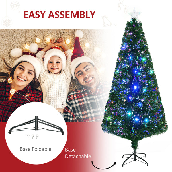 6-Foot Artificial Christmas Tree with Fiber Optic Lighting
