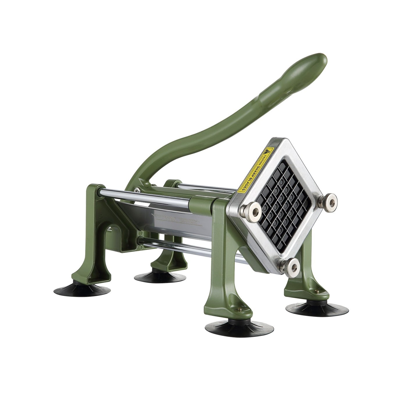 Stainless Steel French Fry Cutter Vegetable Slicer with Handle & Suction Feet