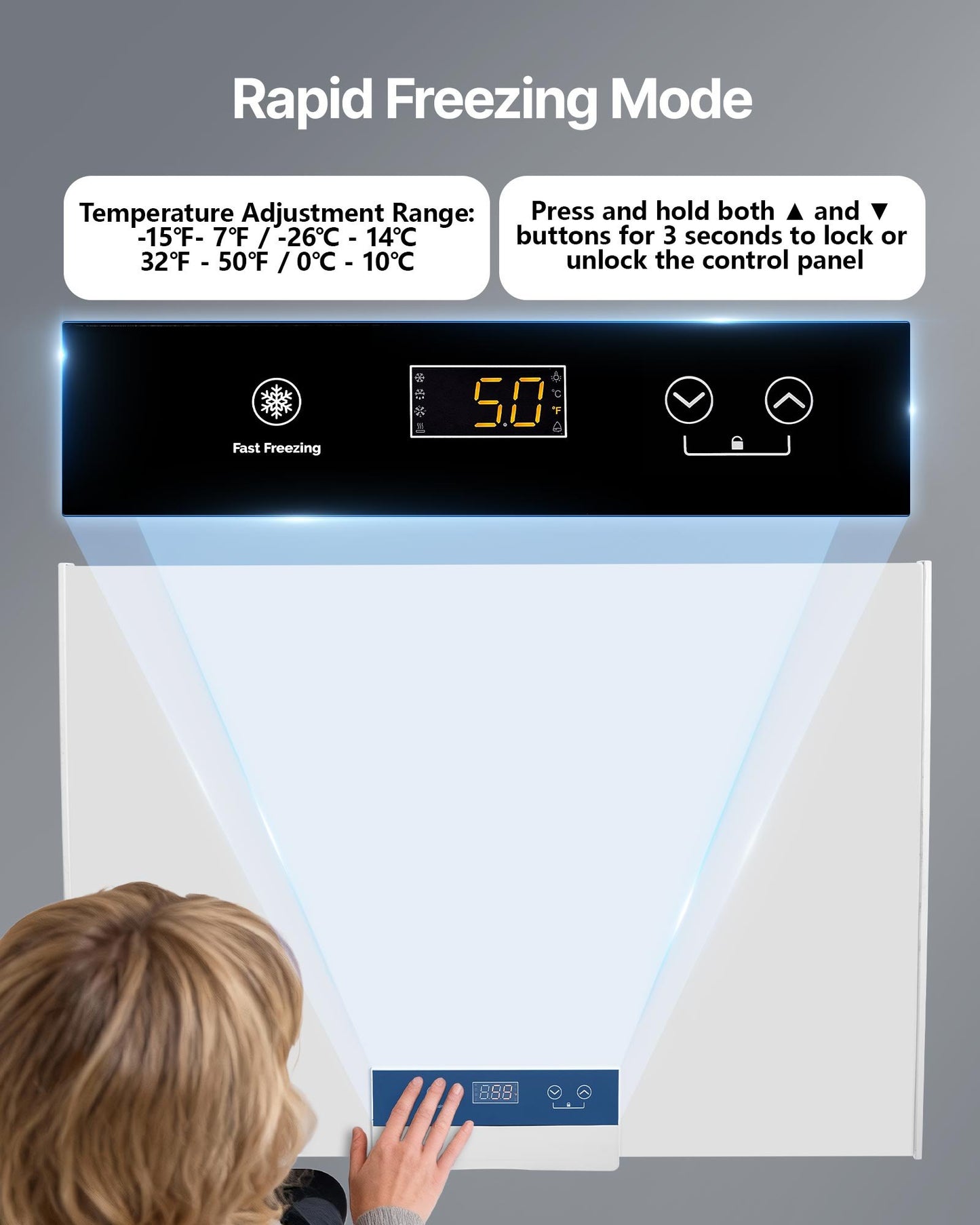 Compact Chest Freezer 5 Cu.ft with Removable Baskets & Adjustable Thermostat