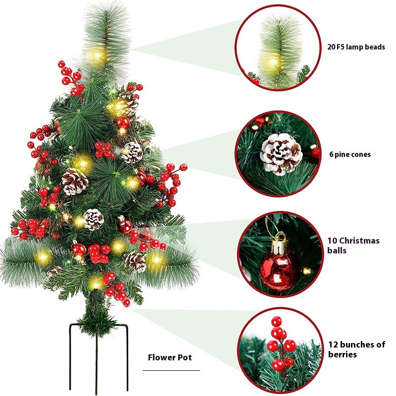 Solar Christmas Tree Lawn Lamp Outdoor Decor - Courtyard Landscape Lighting
