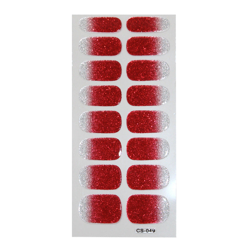 Gradient Onion Powder Nail Sticker Kit Tearable Color Nail Art Set for Manicure