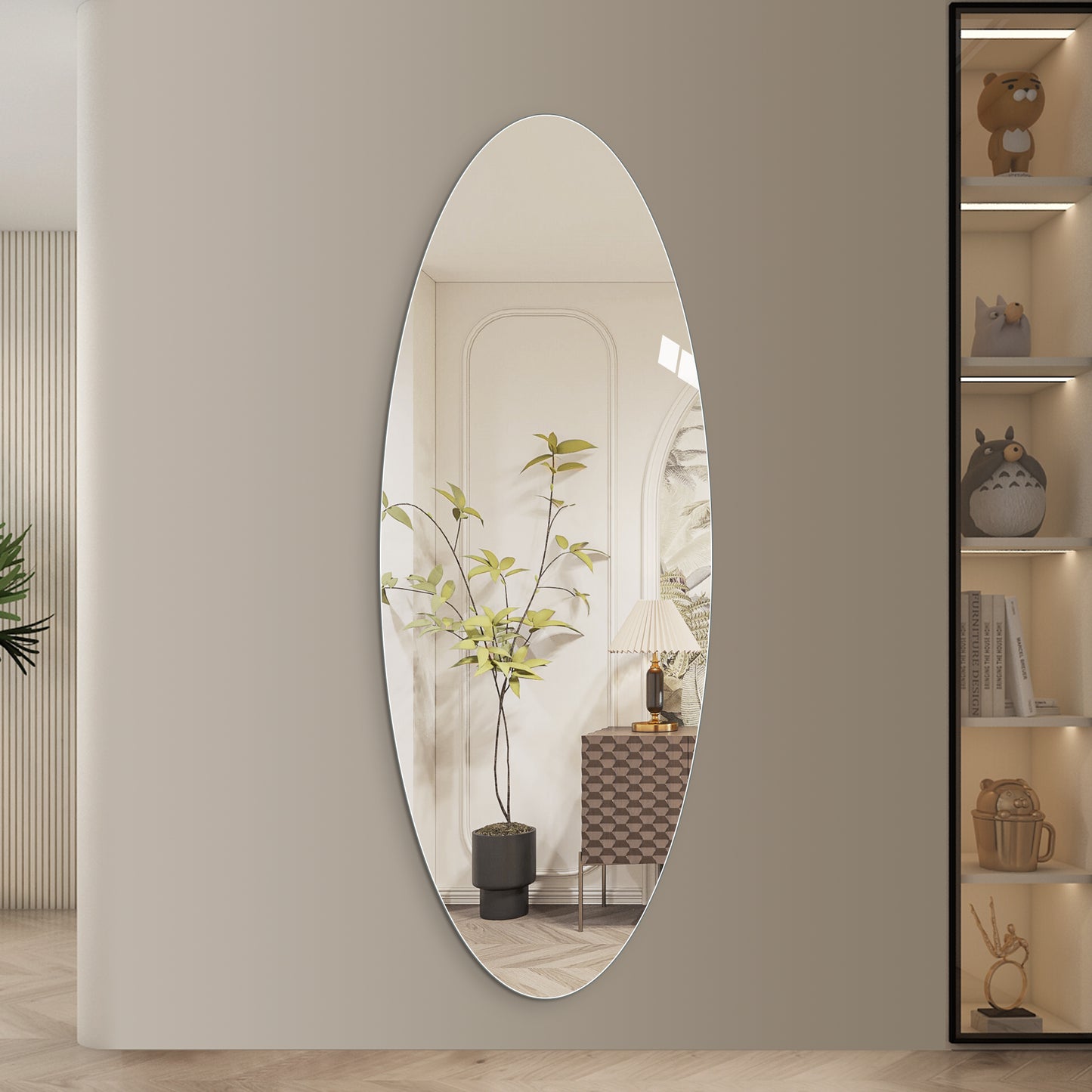 65" x 24" Oval Full-Length Wall Mirror - Copper-Free Glass