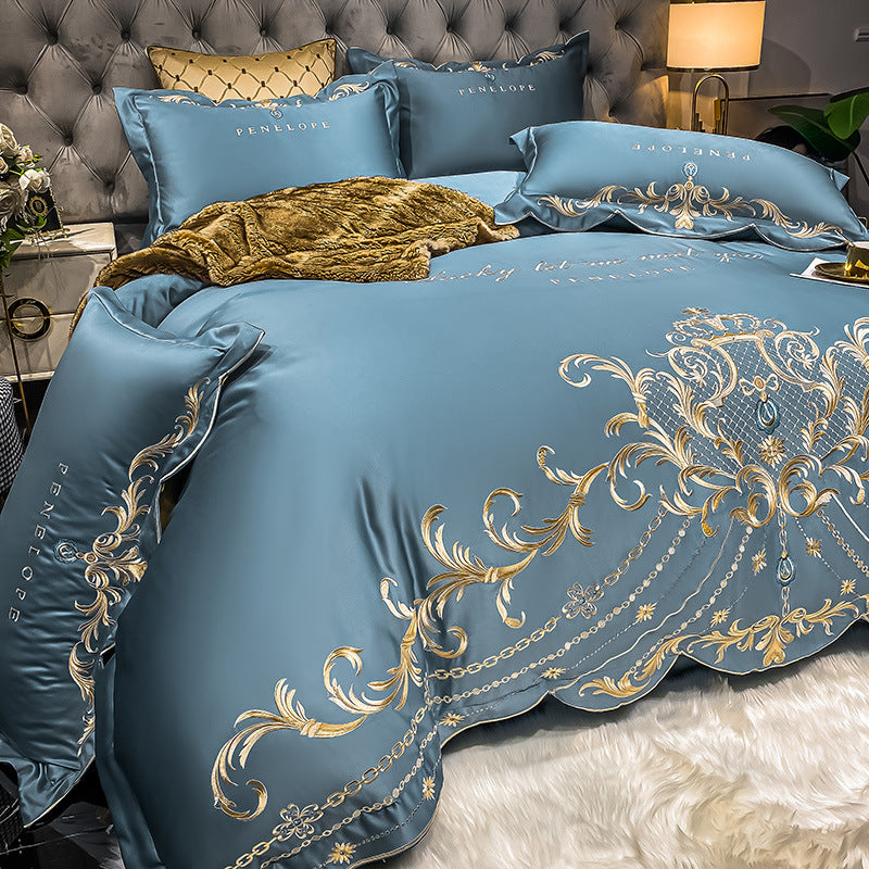 Four-Piece Cotton Ice Silk Bed Sheet Set - Bedding Comfort & Style