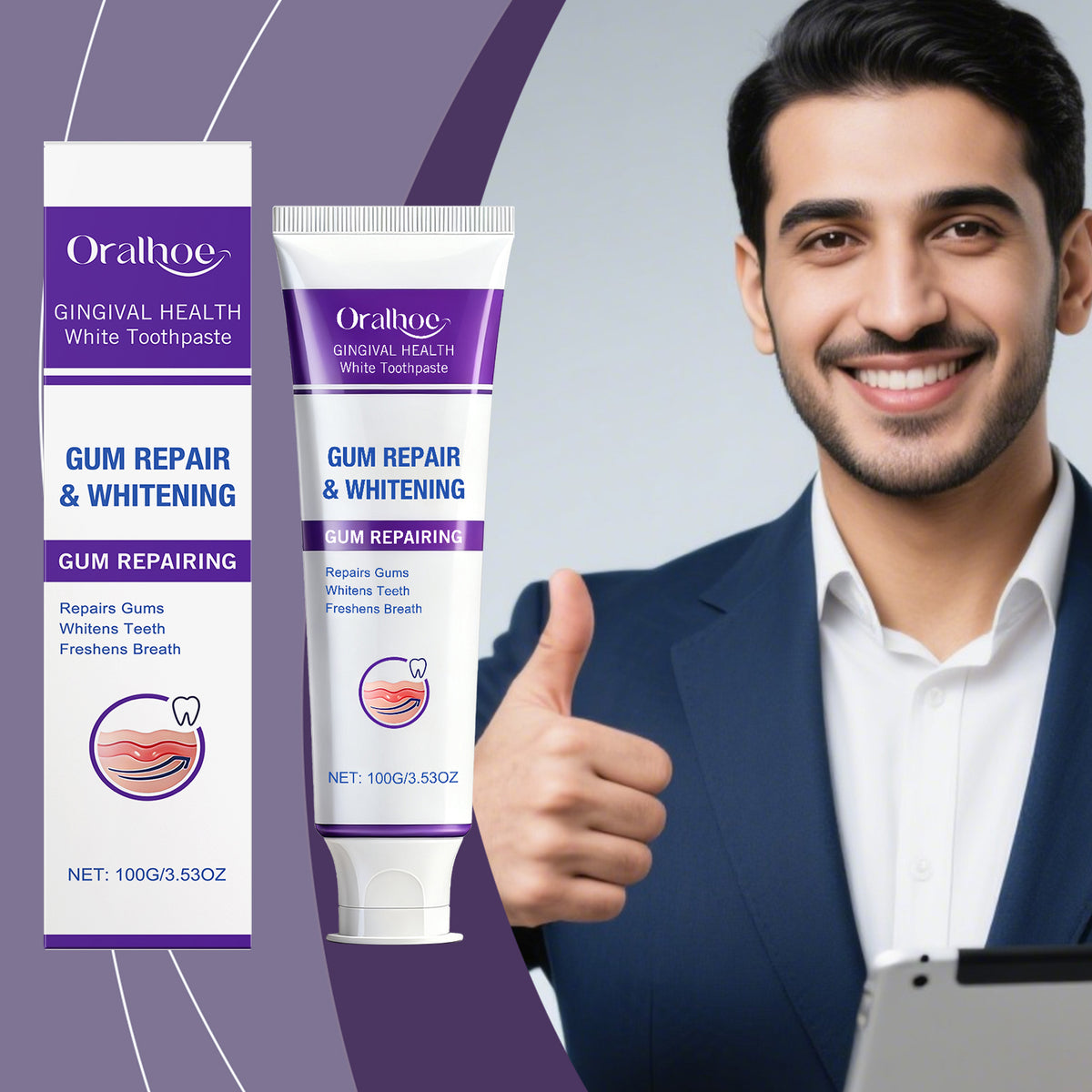 Brightening & Gum Care Toothpaste 100g - Fresh Breath & Tartar Prevention