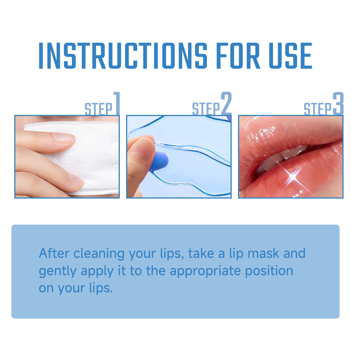 Collagen Lip Mask for Dry Lips - 6 Piece Hydrating Lip Treatment
