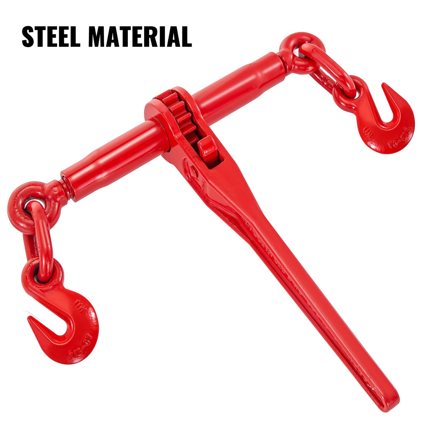 Heavy-Duty Ratchet Chain Binder 9215 lbs Load Capacity, Adjustable, Red