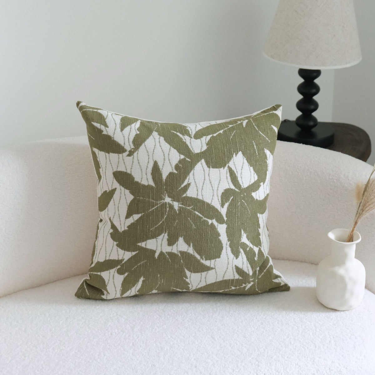 Green Cotton & Linen Tassel Pillowcase Set for Hotel & Home Decor