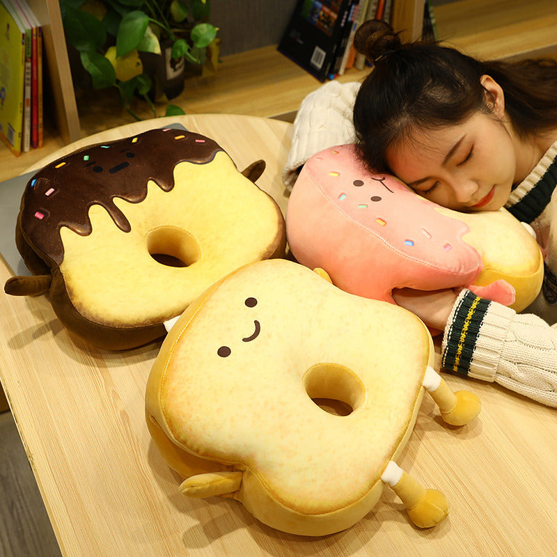 Sleeping Pillow Replica Bread Toast Cushion - Multi-Color & Size 35x30x10cm