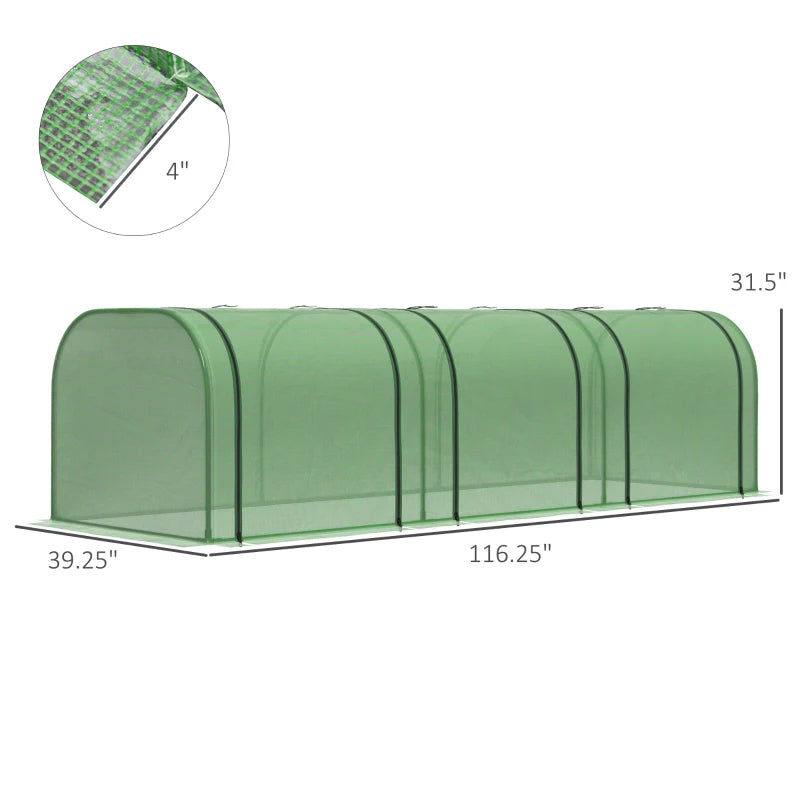 Portable Greenhouse with Zippered Doors & UV-Blocking Cover - Garden Shelter