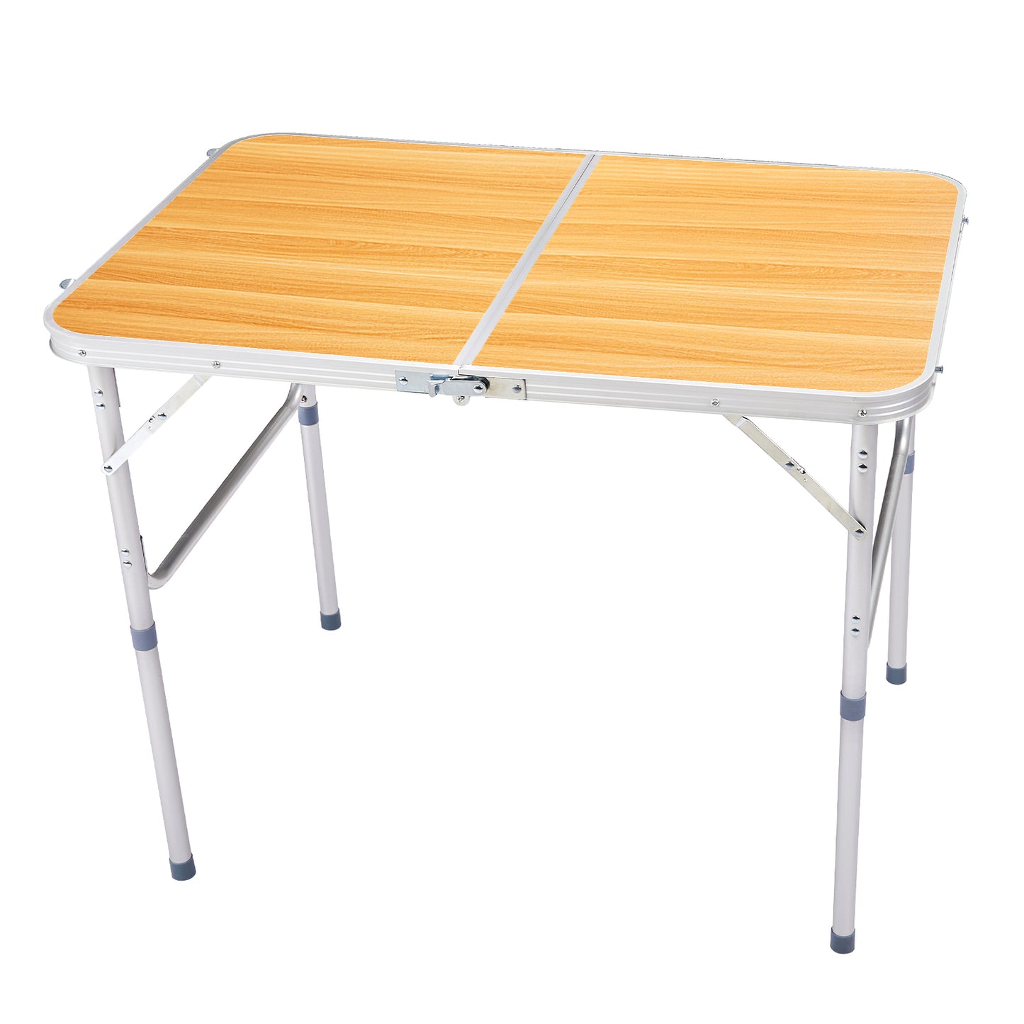 3ft Aluminum Alloy Folding Table - Wood Grain Outdoor Use