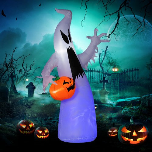 Halloween Inflatable Outdoor Ghost Decoration with Pumpkin - 5.9 Feet