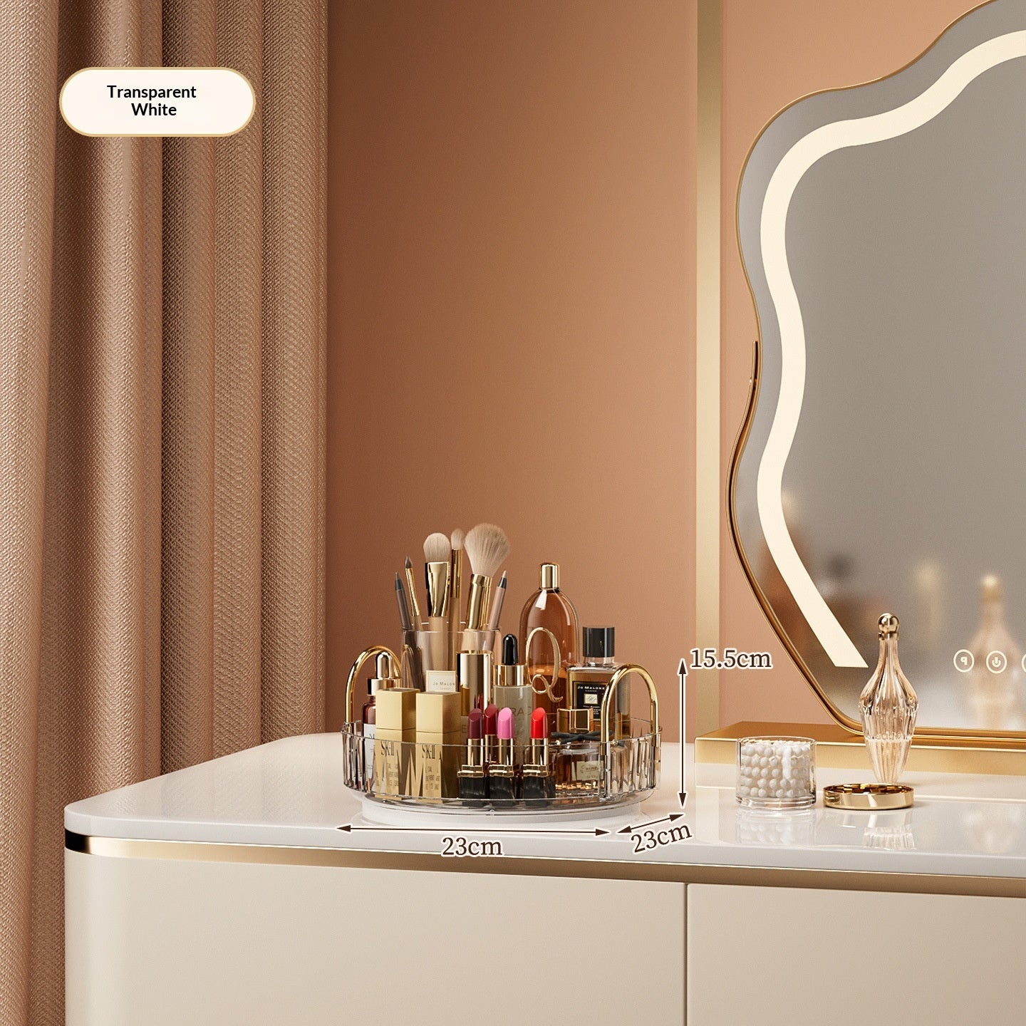 Desktop Vanity Makeup and Skincare Organizer Rack with Multi-Tier Storage