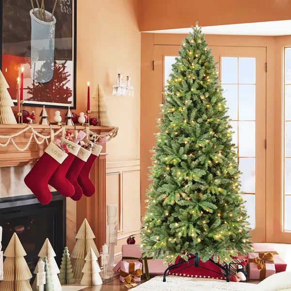 Artificial 6ft Green Christmas Tree with 300 Warm White LEDs