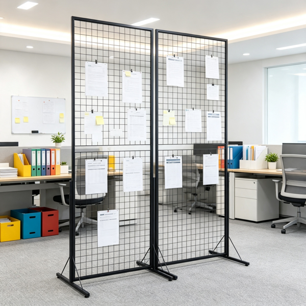 2-Pack Gridwall Display Tower - Double-Sided Floorstanding Rack