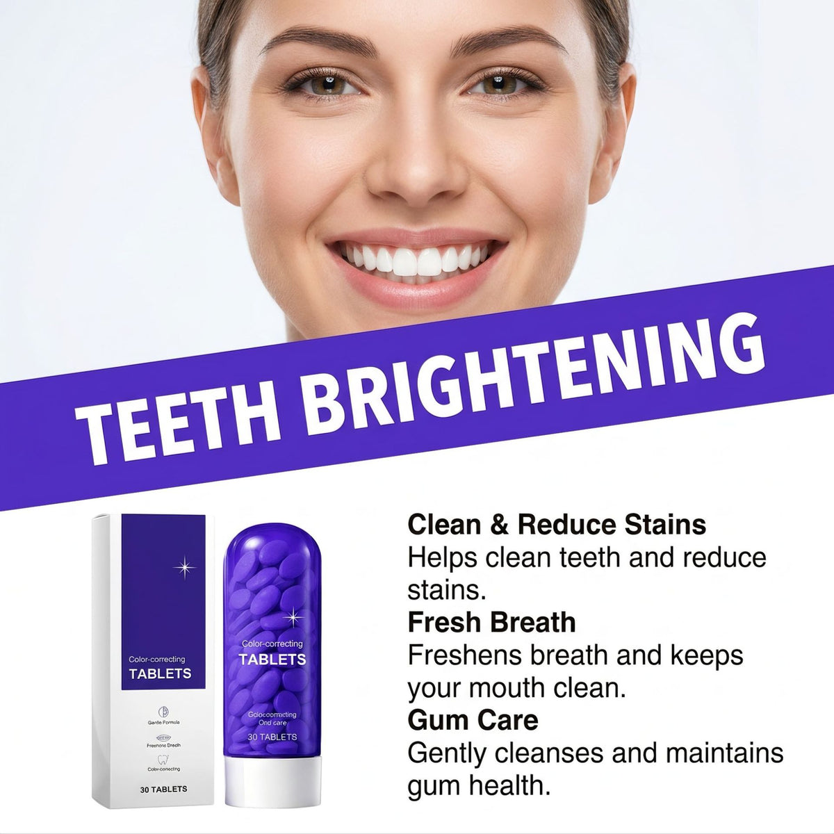Mint Refresh Toothpaste Tablets for Oral Care - 30 Count