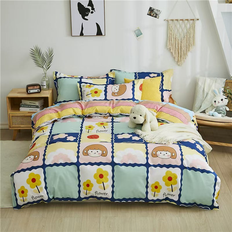 Four-Piece Bedding Set with Pillowcases and Quilt Cover - Multiple Sizes & Patterns
