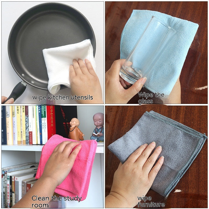 Microfiber Kitchen Cleaning Rags 25x25cm & 30x30cm, Water Absorbent, 5-Piece Set