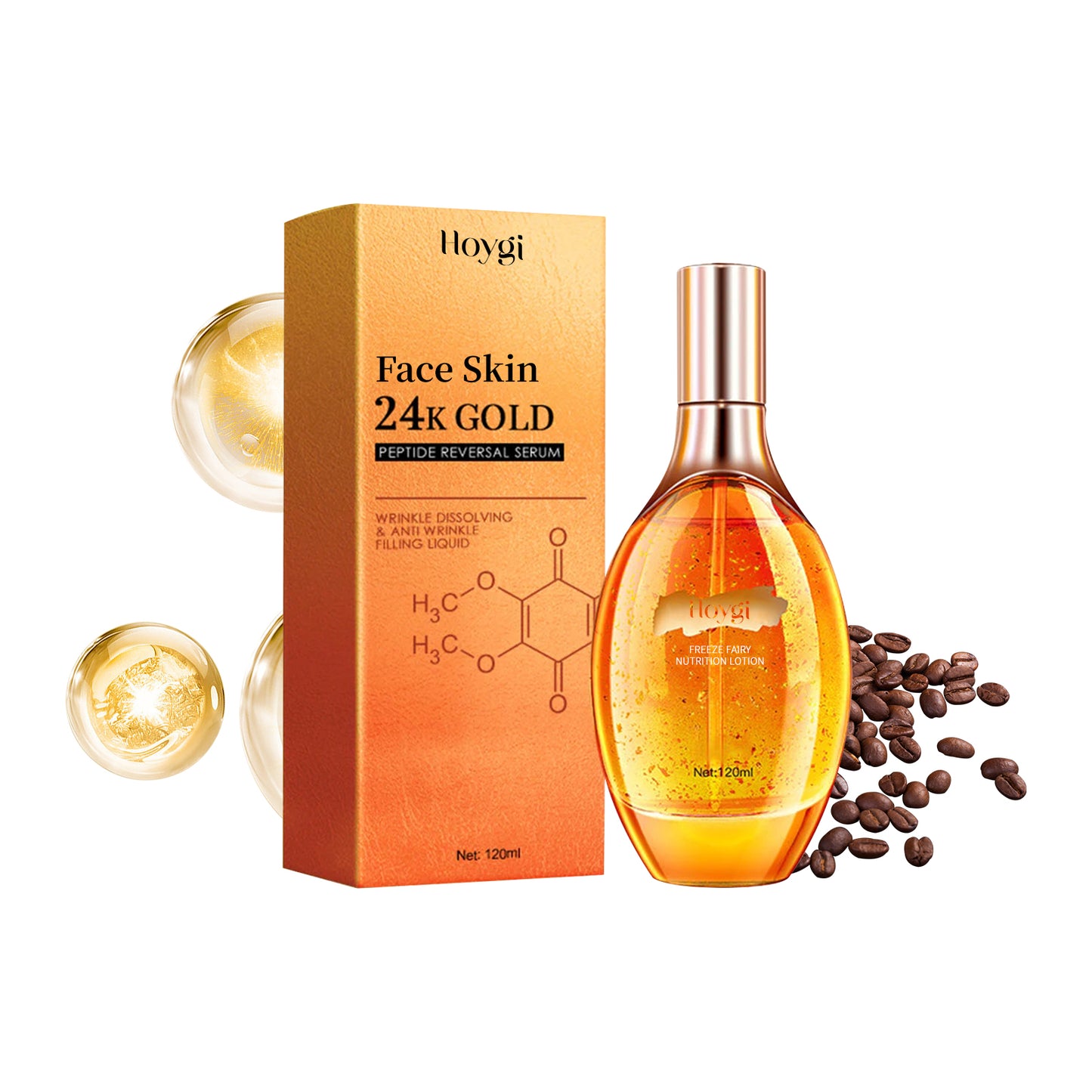 24K Gold Peptide Anti-Aging Serum - Moisturizing & Firming Facial Essence