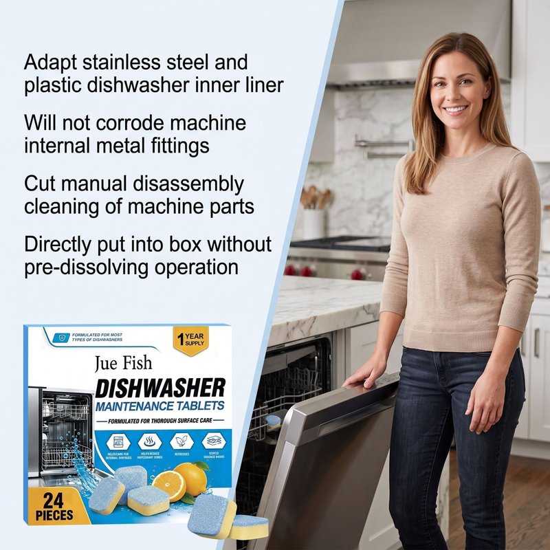 Dishwasher Cleaner 24 Pieces - Removes Stains and Grime from Kitchenware