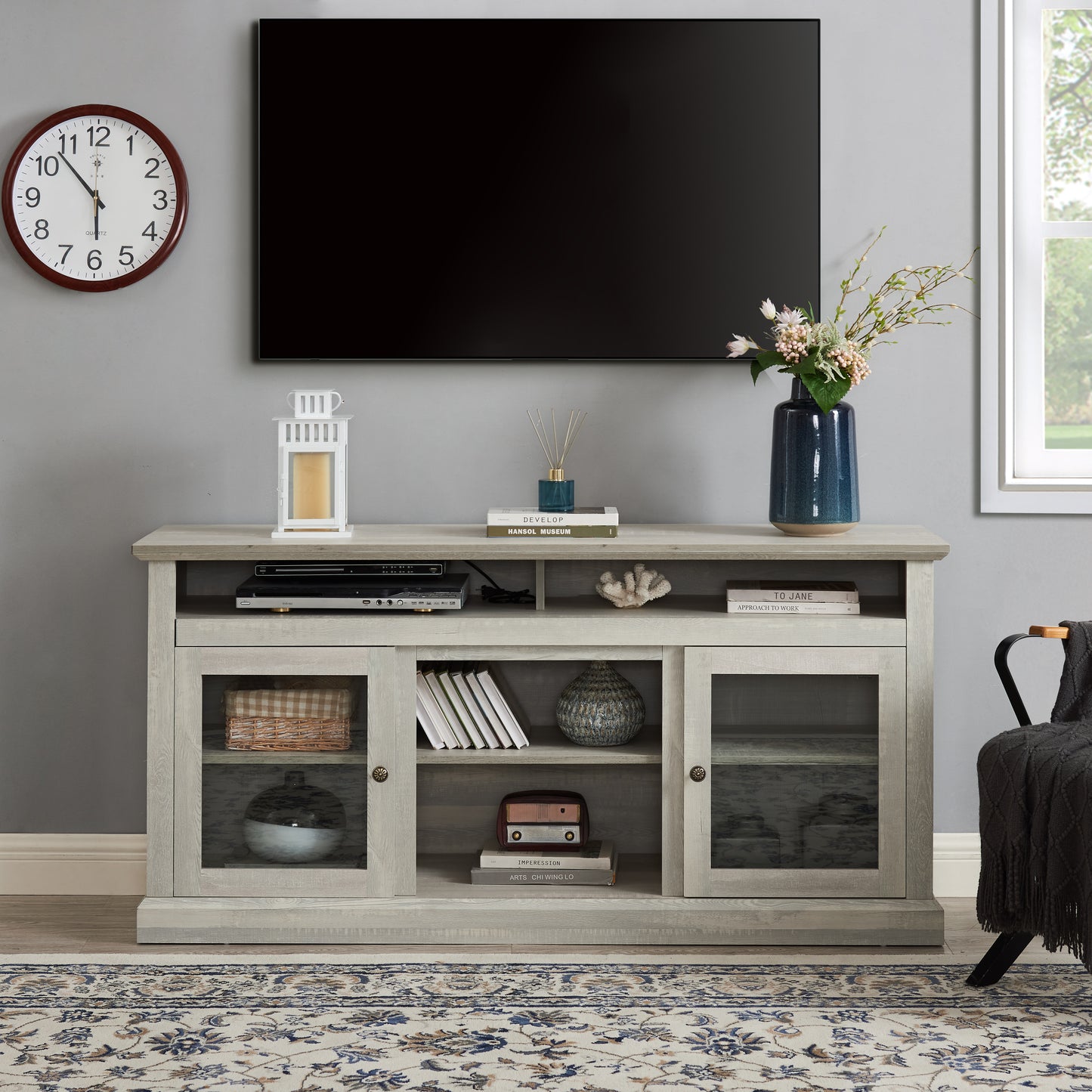 Contemporary TV Media Stand Modern Entertainment Console For Up To 65