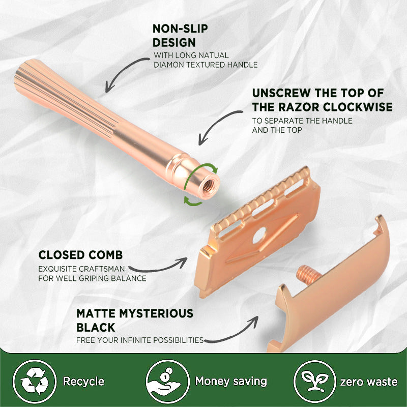 Electroplating Double Sided Metal Razor - Home Bathroom Storage