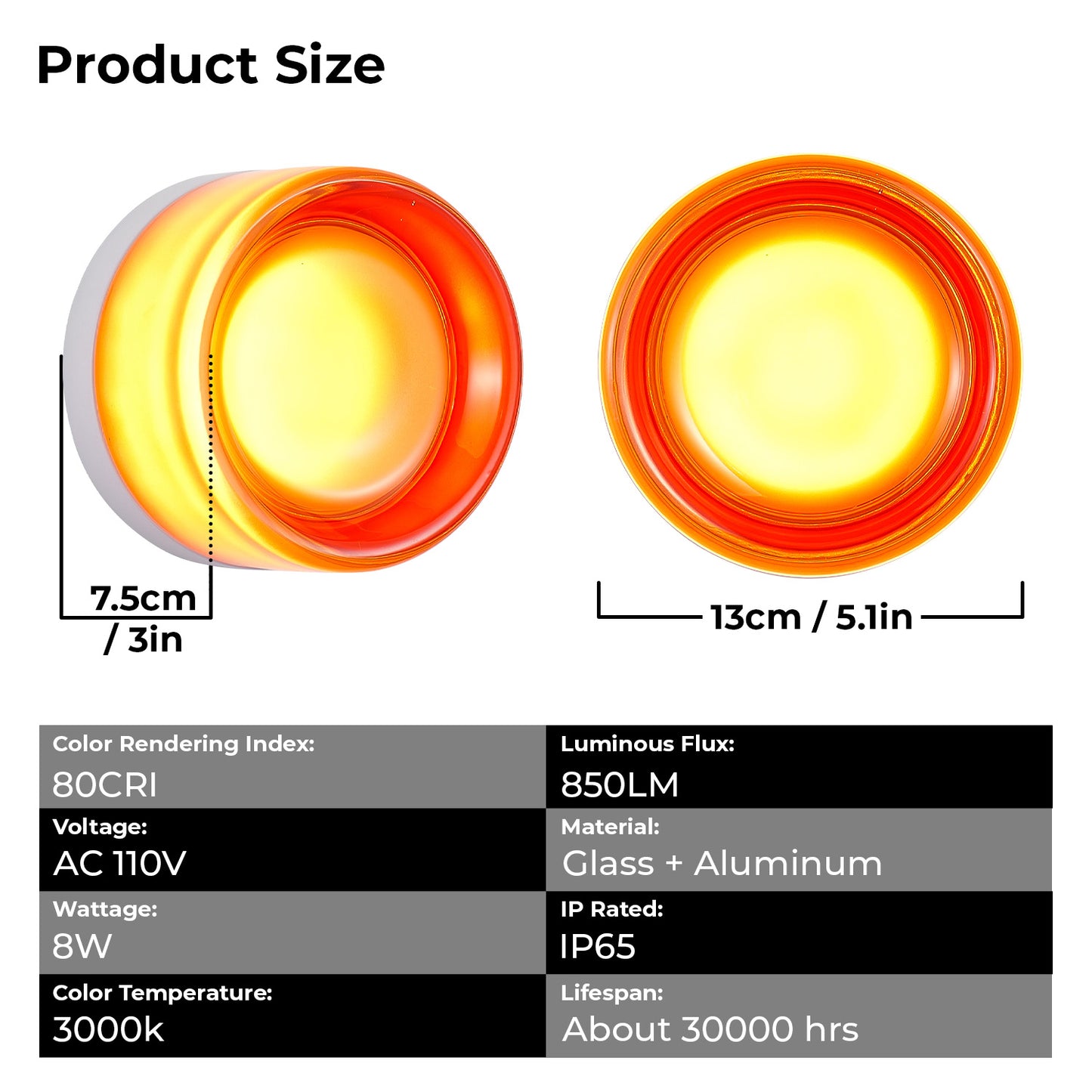 Minimalist Red Wall Light - Modern Round LED Fixture for Bathroom & Bedrooms