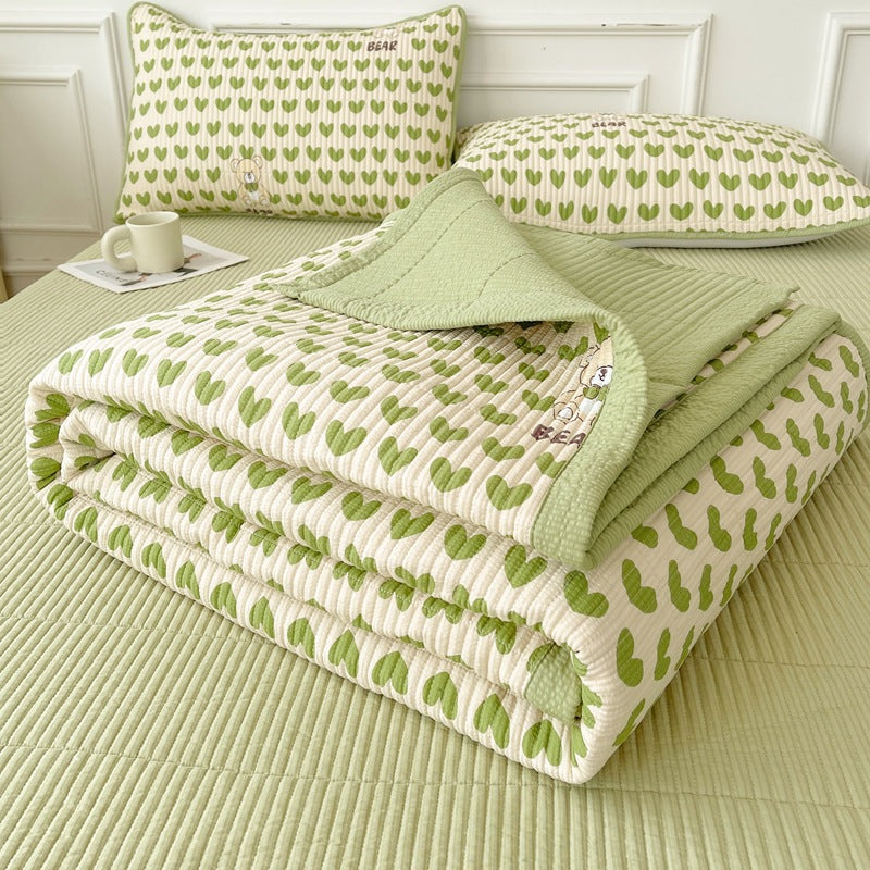 Three-Piece Quilted Bed Cover Set - Multiple Sizes & Patterns